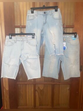 3 for $18 Light Blue Distressed Women’s Jean Shorts